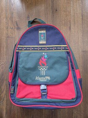 Vintage 1996 Atlanta Olympics Games Multi Color Backpack 100 Year Anniversary